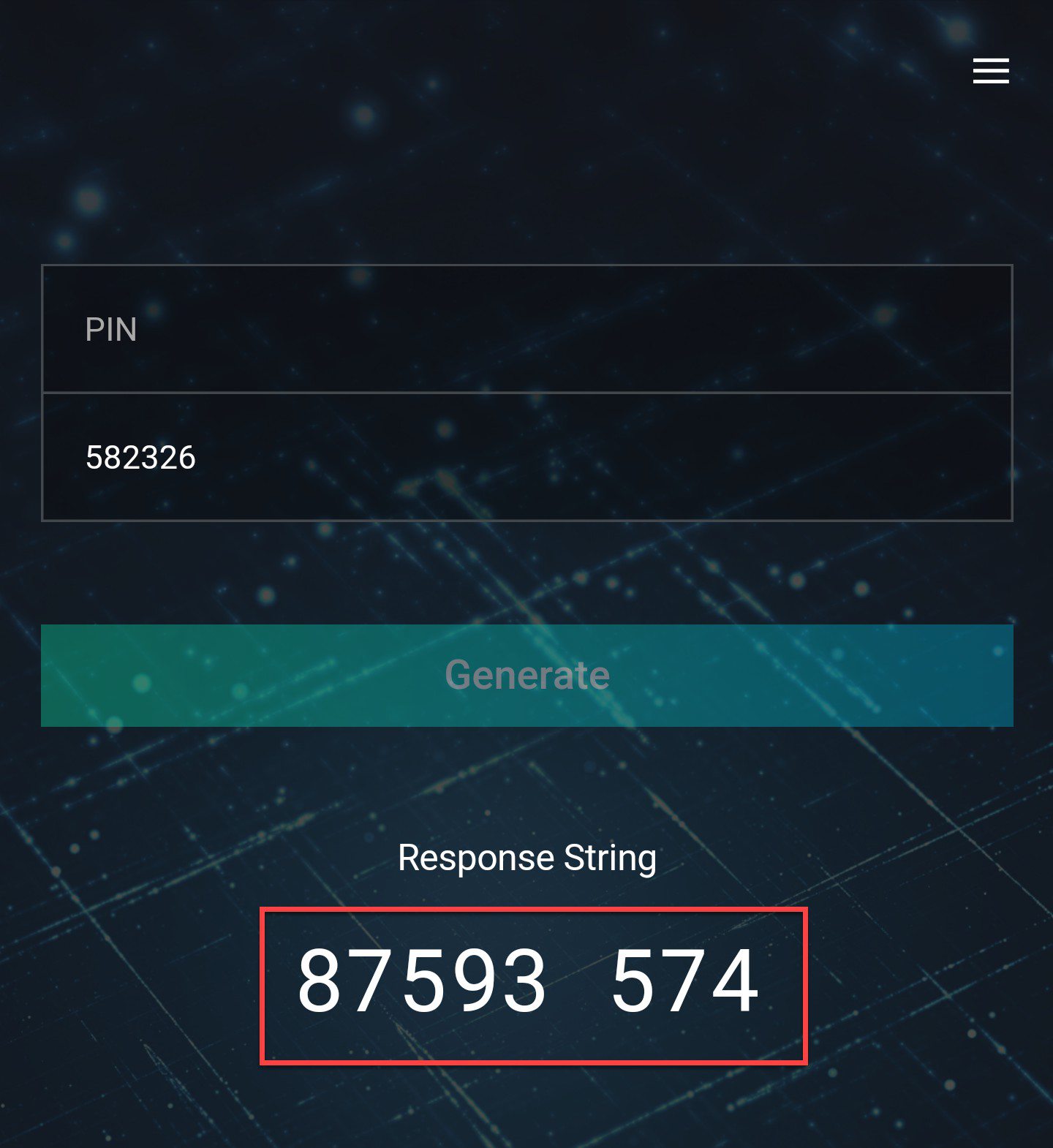 Stringa di risposta IB Key