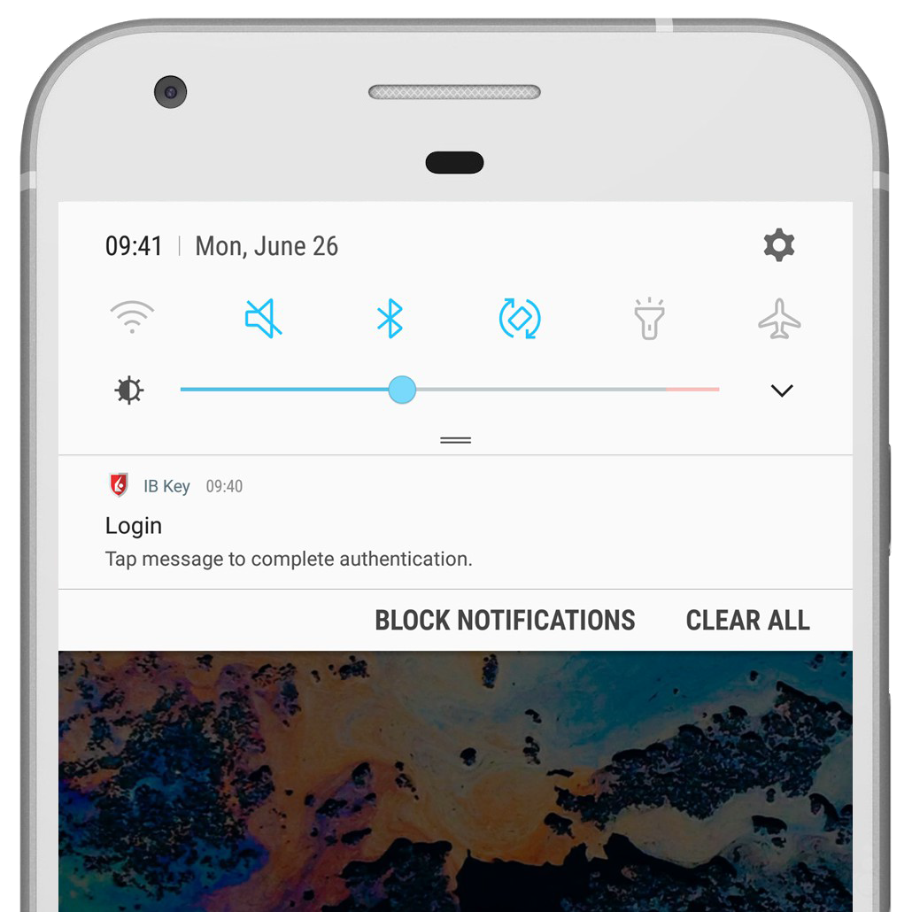 Descrizione della notifica push IB Key su dispositivi Android