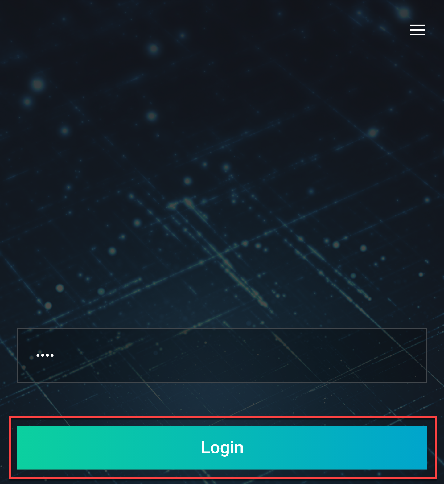 Inserire il PIN e toccare il pulsante Login