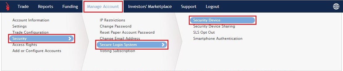 Account Management Menu