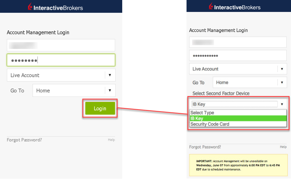 Acct Mgmt Login -> Select Second Factor Device