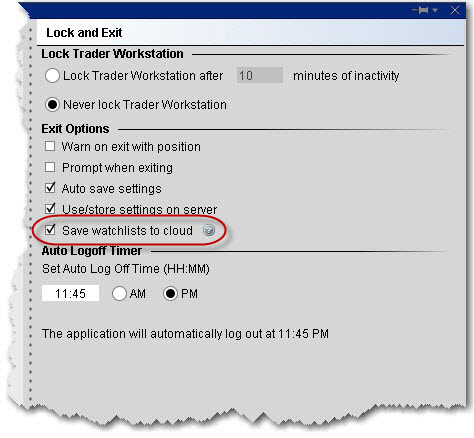 Enable Cloud Watchlists in the TWS