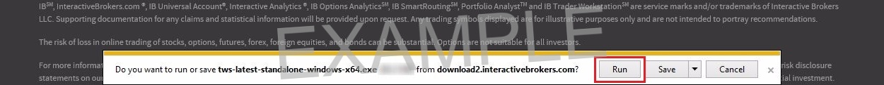 Security Warning Bar - click RUN